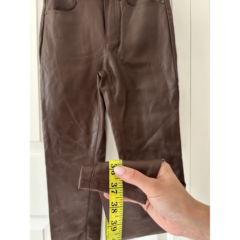 Free People Brown Faux Leather Skinny Pants 27 - Picture 6 of 9